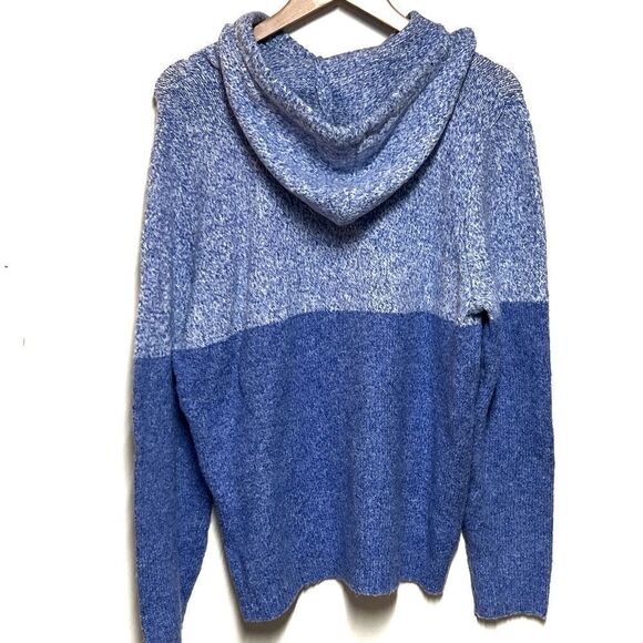 NWOT CUPCAKES & CASHMERE REVOLVE Blue Color Block Snowflake Hoodie Sweater XL - Picture 4 of 6